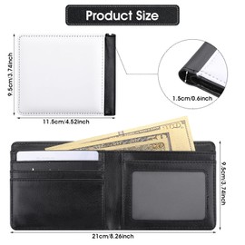Prasacco Sublimation Wallet Blank Heat Transfer Multifunctional Wallet Graduation Gifts (1 Pcs Black Double Side)
