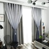 ABREEZE Kids Star Blackout Curtains - Gradient Tulle Overlay Double