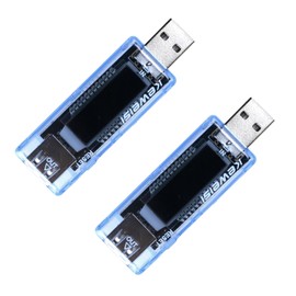 EC Buying - 2 unidades LCD USB medidor de voltaje, medidor de capacidad de potencia, prueba de potencia móvil KWS-V20, banco de energía, probador de capacidad de batería