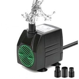 BARST Submersible Water Pump,Ultra Quiet 200GPH Aquarium Pump Adjustable Fountain Pump with 3 Nozzles and 6ft Power Cord for Fish Tank, Pond, Statuary, Hydroponics,Outdoor Waterfall (800L/H,12W)
