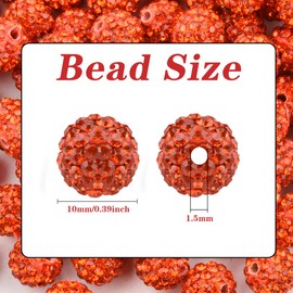 200 abalorio de arcilla de diamantes de imitación de 10 mm para manualidades, colección de hielo, estilo brillante, diseño redondo de bola de discoteca, brillo elegante para hacer collares y joyas