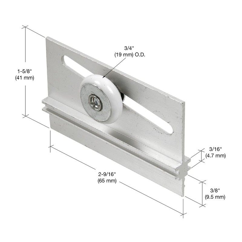 CRL 3/4" Oval Edge Nylon B.B. Sliding Shower Door Roller