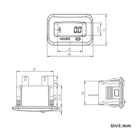 Runleader Digital LCD Hour Meter Kit AC/DC 5V to 277V Adjustable Start Hours Use for ZTR Lawnmower Tractor Generator