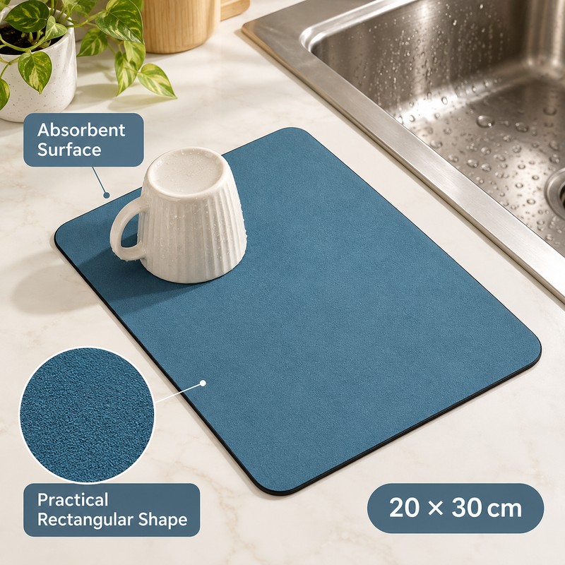 Super Absorbent Kitchen Drying Mat for Countertops – Quick-Dry 20