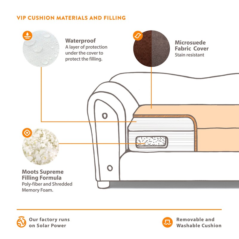 Moots VIP Microsuede Oak Pet Couch, Brown, Medium/Large