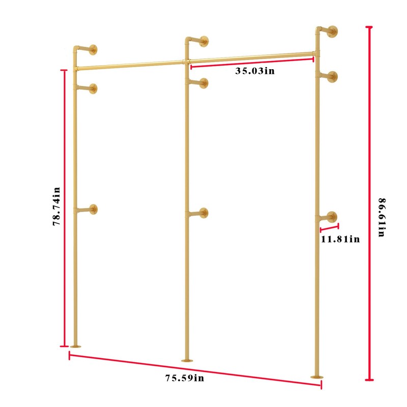 ORSENIGO Industrial Pipe Clothing Rack, Heavy Duty Clothes Rack for