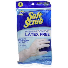 Soft Scrub Premium Comfort, Latex-Free, Reusable Household Glove White, Large