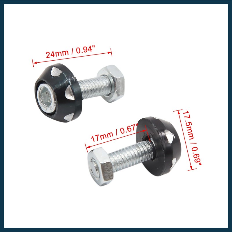 TUCKBOLD 4Pcs Black Aluminum Alloy Decorative License Plate Bolt Screw