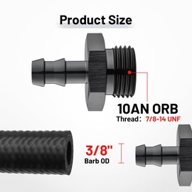 EVIL ENERGY 10AN ORB Male to 3/8" Barb Straight Fitting Adapter