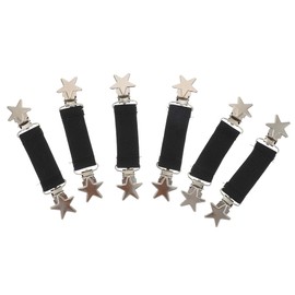 CALLARON 6Pcs Adjustable Glove Clips - Kids Winter Mitten Clips, Alloy Mitten Clips with Elastic Straps, Star Gloves Clips for Mittens, Dress, Cinch, Sweater 14 x 2.7cm