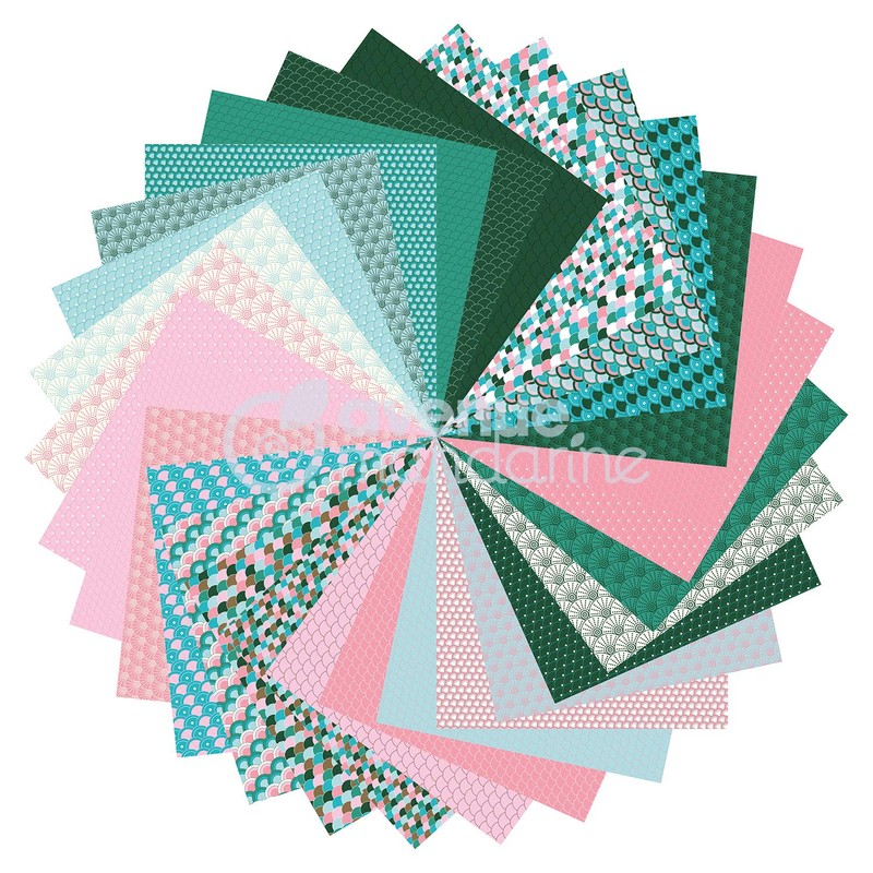 Avenue Mandarine OR511C Origami Paper with 60 Sheets, Printed on