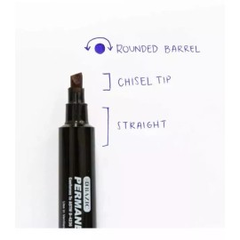 Bazic 3 Black Ink PERMANENT Markers Chisel Tip Broad & Fine Line Durable Pen New Bazic