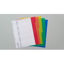 Dividers DONAU PP A4 225x297mm 5+1 Sheets Assorted Colours/Document Archiving/Type-A4 / Kind-with a Description Card/Index-Does Not Have/Material-PP/Colour-Assorted Colours/Format-A4