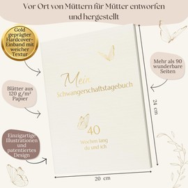 HuBorns - Pregnancy Diary to Record Every Moment Week after Week with Space for Photos and Ultrasound, Pregnancy Book to Fill in and Record the Most Beautiful Memories