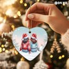 34HD Gifts for Christmas, Sisters Christmas Ornament Heart-Shaped Ceramic 2-Side