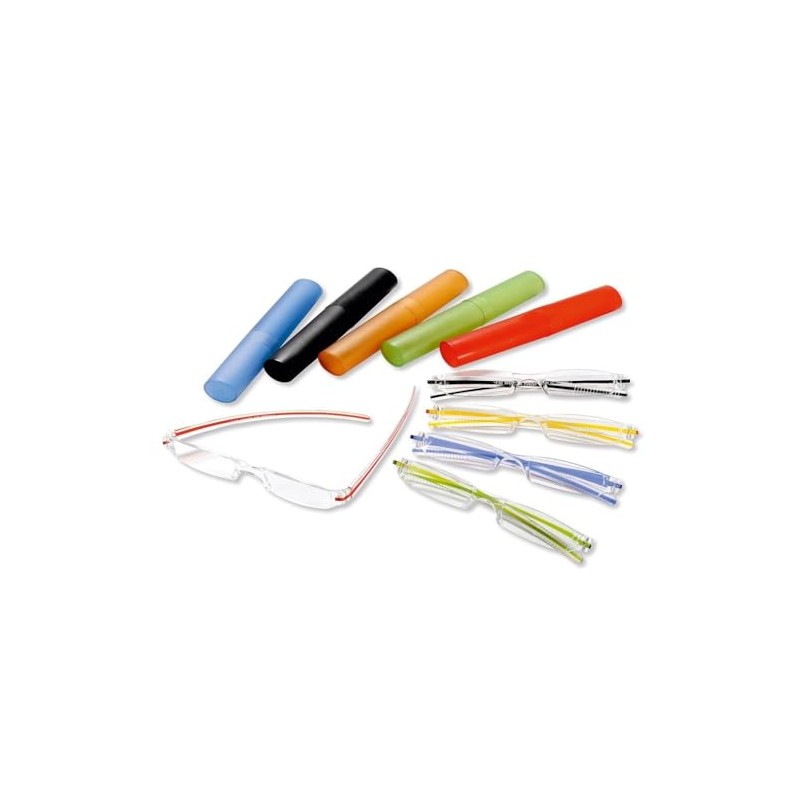 PUREgrey Randlose Lesebrille/Brille mit Etui in orange +2,0 Dioptrien