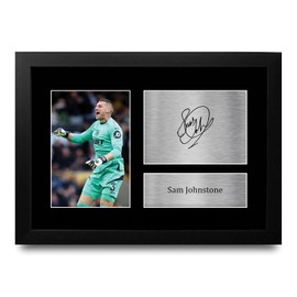 HWC Trading Sam Johnstone Wolverhampton Wanderers Gifts Printed Signed Autograph Picture for Football Fans and Supporters - A4 Framed
