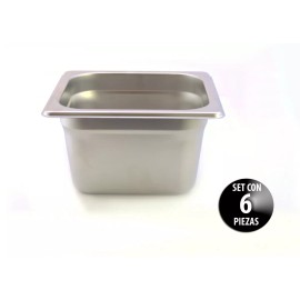 Dilitools Inserto Contenedor Acero Inox Sexto 4 Pulgadas Kit Con 6