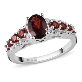 Garnet Rings for Women in 925 Sterling Silver - January Birthstone Promise Engagement Vintage Red Garnet Jewelry Valentines Day Gifts