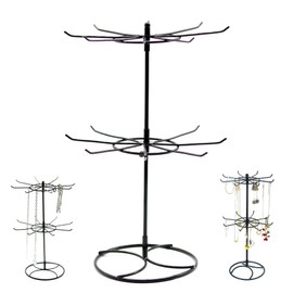 Jewellery Rack Jewellery Stand Chain Stand Jewellery Rotatable - 2-Level Removable Necklace Holder, Necklace Rotating Holder, 16 Hooks, Jewellery Tree for Necklaces & Bracelets, Rings & Earrings,