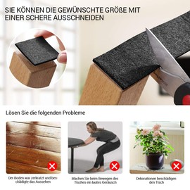 Auckpure Filzgleiter Selbstklebend 3 Rollen Filzgleiter Schwarz Filz - 100 cm * 10 cm + 100 cm * 5 cm + 100 cm * 2 cm, Filz Selbstklebend Selbstklebend M?belgleiter Schutzschicht