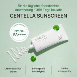 mixsoon Centella Asiatica Sonnenschutz LSF 50+ PA++++ – Leichter, hydratisierender Sonnenschutz mit Centella-Extrakt für empfindliche & trockene Haut, kein Weißeleffekt, 50 ml