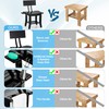 ETECHMART Bamboo Shower Bench with Back and Soap Dish, 2-Tier