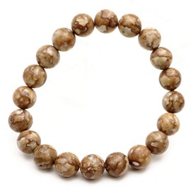 GOLD STONE Himekawa Medicinal Stone Bracelet, 0.4 inches (10 mm), Niigata Prefecture, Itoigawa, Japanese Stone with Certificate, Stone, No Gemstone