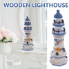 NUOBESTY Nautical Lighthouse Statue Wooden Light Houses Coastal Lighthouse Models