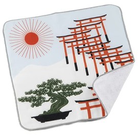 Japanese Towel Handkerchief (JAPANORAMA) / Made in Japan, 100% Cotton, Washcloth, Face Towel, Soft Towel, Absorbent, Fluffy,Baby Washcloth, Men's, Women's, Kids (Torii)