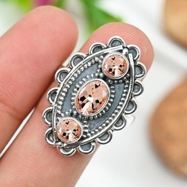 Morganit im Labor gezüchtet Edelstein Band Ring 925 Sterling Silber Ring Männer & Frauen Band Ring Alle Größen Band Ring Handgefertigt TSR1274BC_6 (52 (16.6))