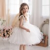 KAQININI Flower Girl Dress Wedding Guest Ruffle Tulle Satin Party