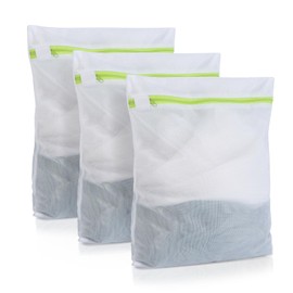 Laundry Bag Washing Machine Pack of 3, Laundry Net for Washing Machine 40 x 50 cm, Large Laundry Bag with Green Zip, Laundry Bag for Sweaters, Jeans, Skirt, Shoes