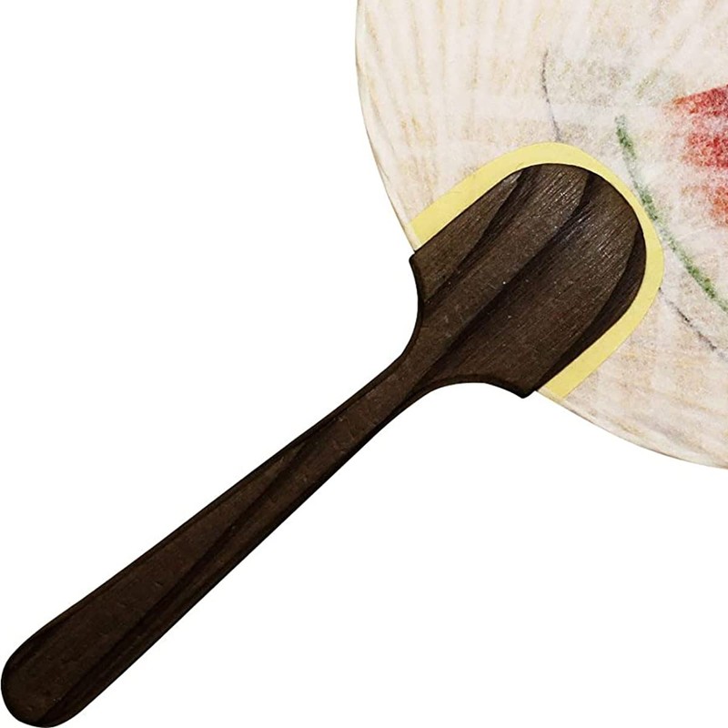 Round Full Fan Summer Zukushi Watermelon Beige Approx. 10.2 x