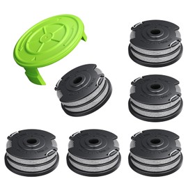 Eventronic 7 Pack Weed Wacker String for Greenworks Weed Eater, 0.065" 18ft Dual String Trimmer Replacement String Spool(2900719) with Spool Cap Cover(6 Spools+1 Cap)