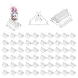 ZHIQIN Pack of 100 Plastic Transparent Place Card Holders Acrylic Playing Card Holder Clear Card Games Stand Plastic Game Card Stands for Cards Photo Board Game Marker Pictures