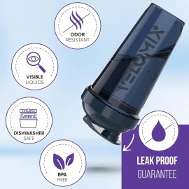 Velomix 4Pack, 28 oz Protein Shaker Bottles for Protein Mixes, 2x Wire Whisk, Leak Proof