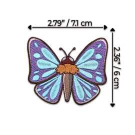 Butterfly Iron On Patch - Embroidered Butterfly Butterflies Applique Appliques Iron On Sew On Patches for Holes, Clothing, Jeans, Hat, Backpacks, Clothes, Hats, Jackets (3")