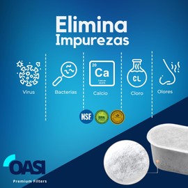 Filtros Premium OASI Compatible con Breville Carbon Activado 6 Piezas Parte BWF100 compatible con BES840XL, BES900XL, BES860XL, BKC600XL y BKC700XL