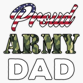 HOF Trading Patriotic Proud Us Army Dad Merch Vinyl Sticker Waterproof Decal Laptop Wall Window Bumper Sticker 5"