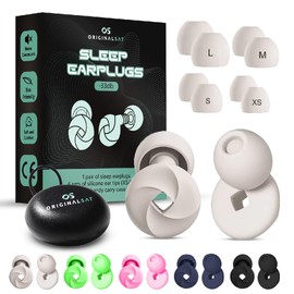 ORIGINALSAT Earplugs, Earplugs with Noise Reduction of 33 dB, Interchangeable Ear Pads in 4 Sizes and Compact Carry Case, White, One Size