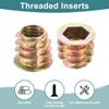 sourcing map 50Pcs Threaded Inserts, M10-1.5x15 Zinc Alloy Hex-Flanged Nut
