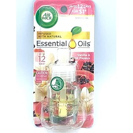 Air Wick Plug in Scented Oil Refill, 1ct, Vanilla & Pink Papaya, Essential Oils, Air Freshener