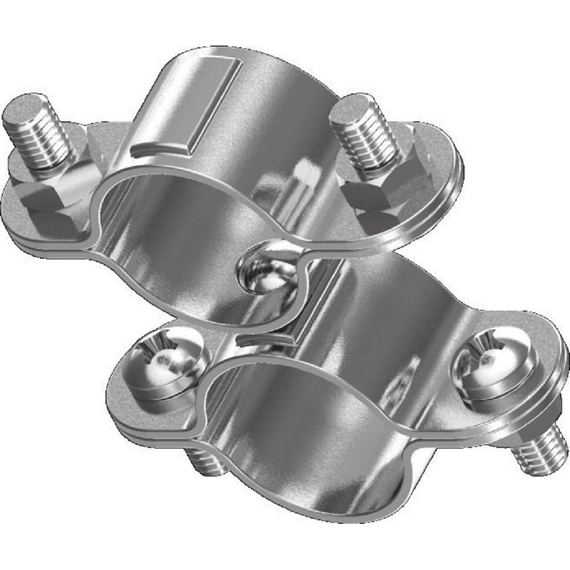 Clip Double Clip Pipe Clamp Flexible Stainless Steel 25 mm
