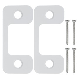 PATIKIL 1 x 2.24 inch strike plate for deadbolt lock, set of 2, adjustable door strike plate with stainless steel screws for electronic locks for home and rented accommodation, white
