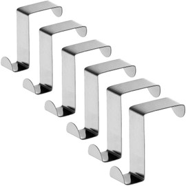 DERDOUT 6 Pieces Over The Door Hook Z-Shaped Reversible Door Hanger Hooks Metal Over The Door Hooks Fitting Doors for Hanging Towels, Clothes, Coats and More