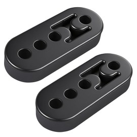 2 x Exhaust Rubber, Car Exhaust Hanger, 4 Holes Exhaust Holder Rubber 12 mm, Universal Rubber Exhaust Holder, Silencer, Black Exhaust Hanger, Exhaust Holder for Most Vehicles