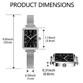 Taxau Women's Watch Women's Watches Women's Square Dial Compact Women's Watch Casual Business Adjustable Sophisticated Women's Watches Luxury Women's Watch Waterproof Quartz Movement Women Watch