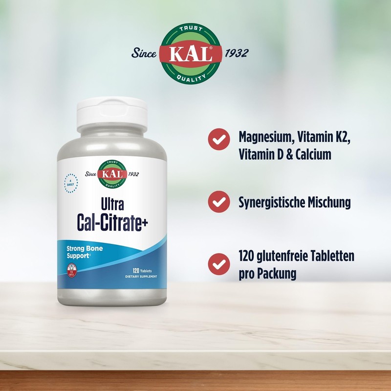 KAL Ultra Cal-Citrate Plus | vegan | laborgeprüft | 120