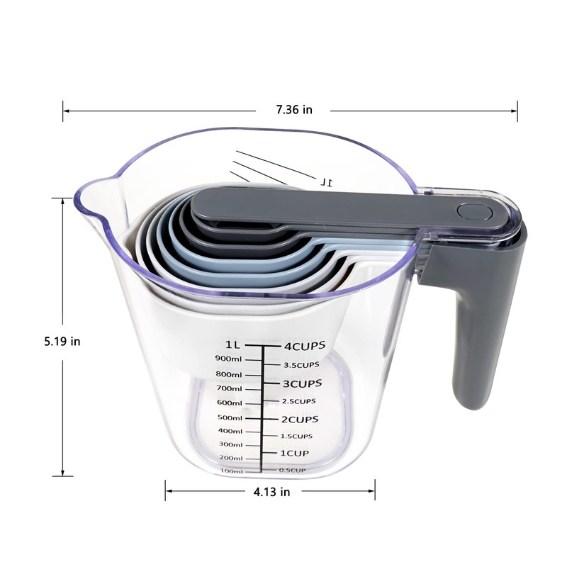 Recogwood 22 Piece Measuring Cups and Spoons Set, Stainless Steel